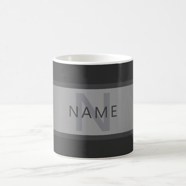Modern dunkelgrauer Farbverlauf Name oder Firmenna Kaffeetasse (Mittel)