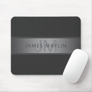 Modern Dunkelgrauer Farbverlauf Name oder Firmenna Mousepad
