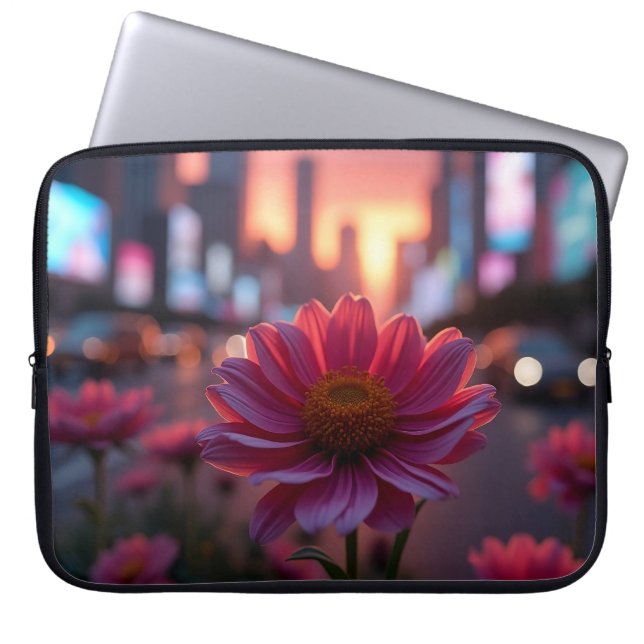 Modern Dusk Daisies 15' Laptopschutzhülle (Vorderseite)