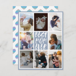 Modern Dusty Blue 8 Foto Collage Beste Mama je