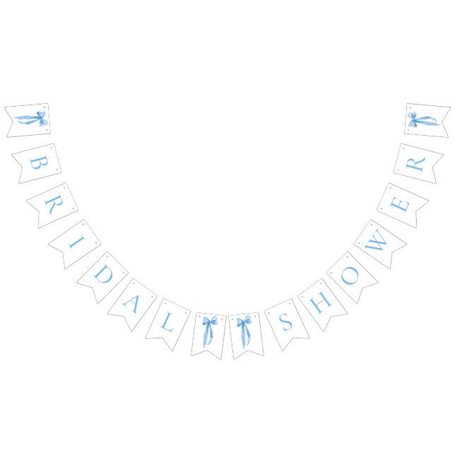 Modern Dusty Blue Bow Brautparty Bunting Banner (Alle)