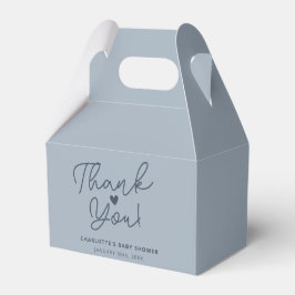 Modern Dusty Blue Boy Baby Dusche Vielen Dank Geschenkschachtel
