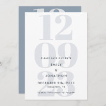 Modern Dusty Blue Date Typografie