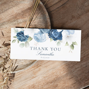 Modern Dusty Blue Floral Brautparty Vielen Dank