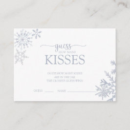 Modern Dusty Blue Snowflake Dusche Wie viele Küsse Begleitkarte