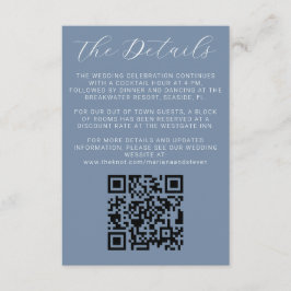 Modern Dusty Blue Wedding Einladung Details