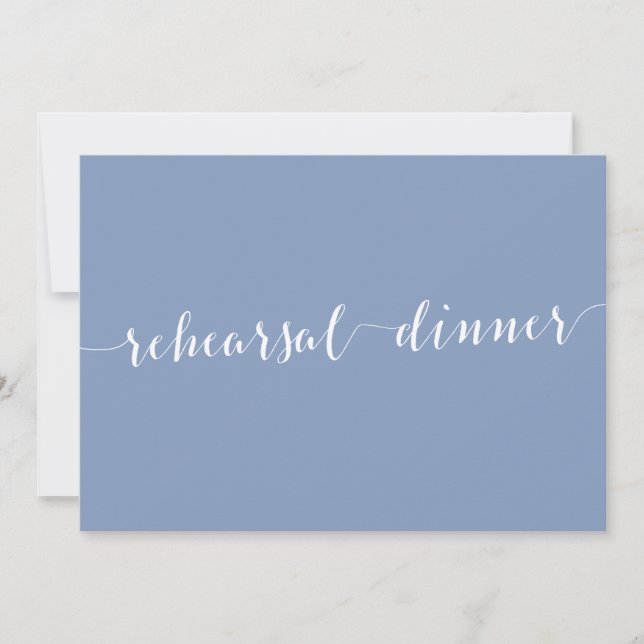 Modern Dusty Blue Wedding Rehearsal Invitations Einladung (Vorderseite)