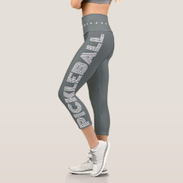 Modern Dusty Gray Pickleball Capri Leggings