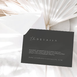 Modern Dusty Gray Wedding Details Enclosure Card Begleitkarte