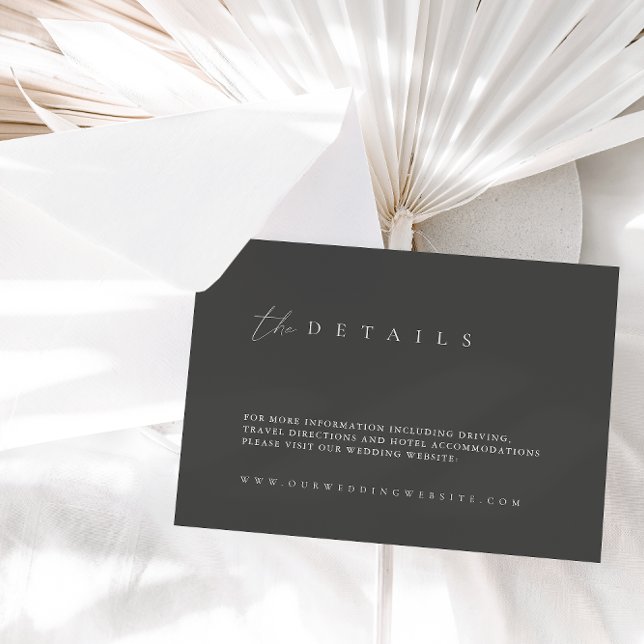 Modern Dusty Gray Wedding Details Enclosure Card Begleitkarte (Von Creator hochgeladen)