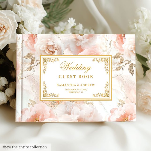 Modern Dusty Pink Ivory Gold Wedding Guest Book Gästebuch (Modern Dusty Pink Ivory Gold Wedding Guest Book

)
