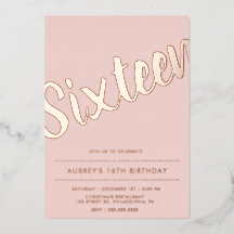 Modern Dusty Pink Rose Gold 16 . Geburtstag