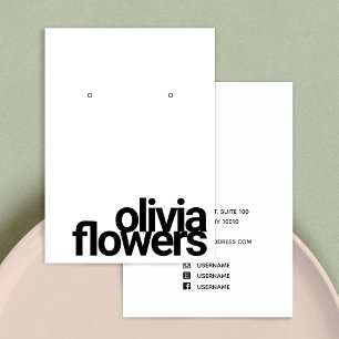 Modern Earring Bold Black and White Visitenkarte