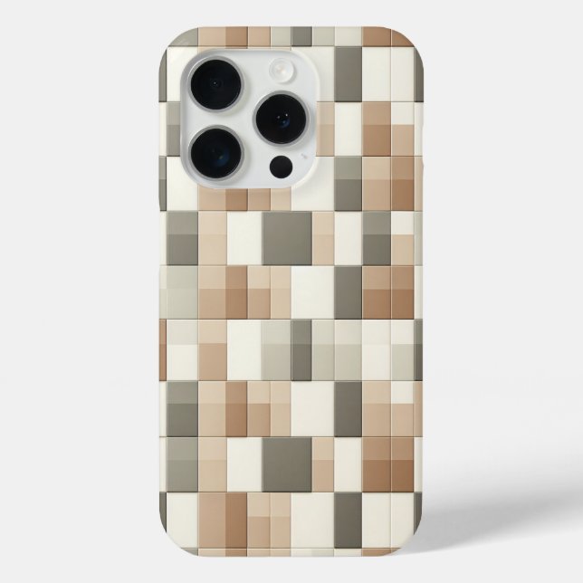 Modern Earth Tone Geometric Phone Case - Neutral  (Rückseite)