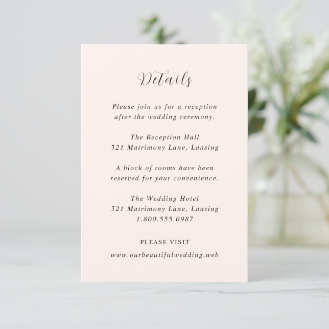 Modern Earthy Neutral Wedding Begleitkarte (Stehend Vorderseite)