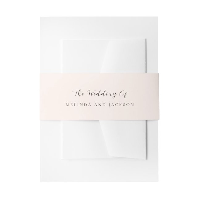 Modern Earthy Neutral Wedding Einladungsbanderole (Vorderseite Beispiel)