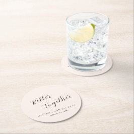 Modern Earthy Neutral Wedding Runder Pappuntersetzer