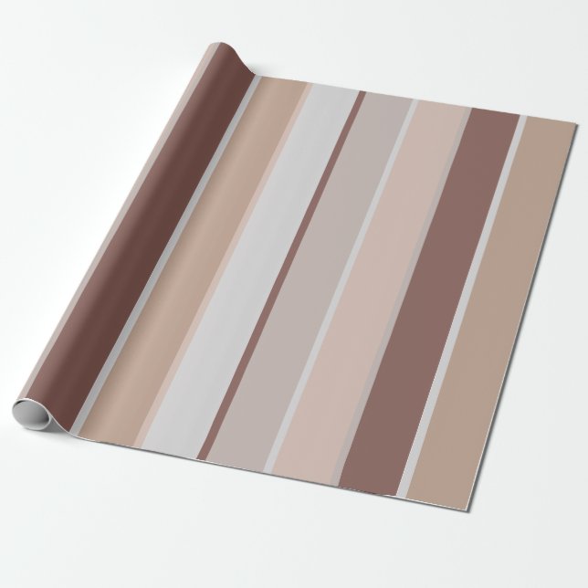 Modern Earthy Stripes Blush Mauve Taupe Geschenkpapier (Ungerollt)