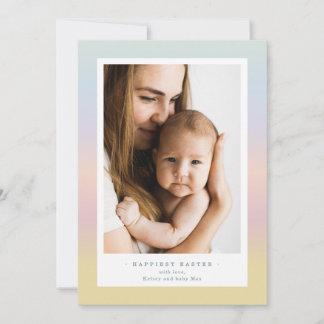Modern Easter Family Photo Card | Soft Pastels Feiertagskarte