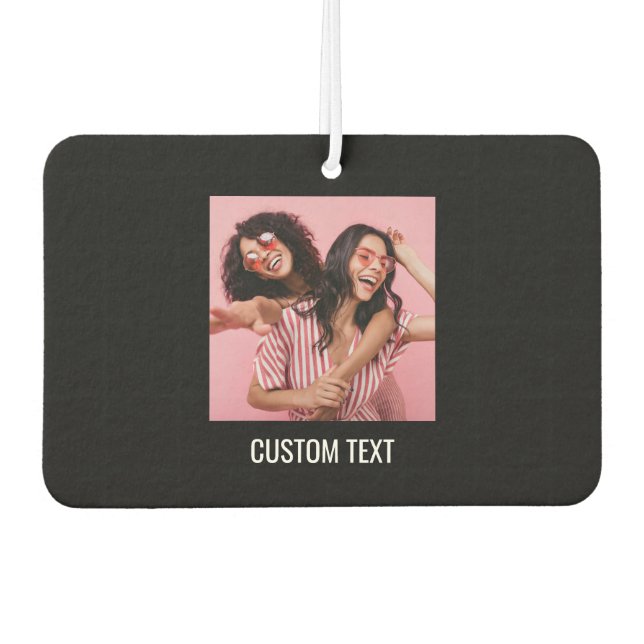 Modern Editable Black Minimal Text Design Template Autolufterfrischer (Vorderseite)