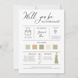 Modern Editable Color Bridesmaid Vorschlag Info Ca Einladung
