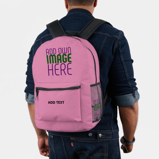 MODERN EDITABLE CUTE HOT PINK IMAGE TEXT TEMPLATE BEDRUCKTER RUCKSACK (Insitu (Modell))