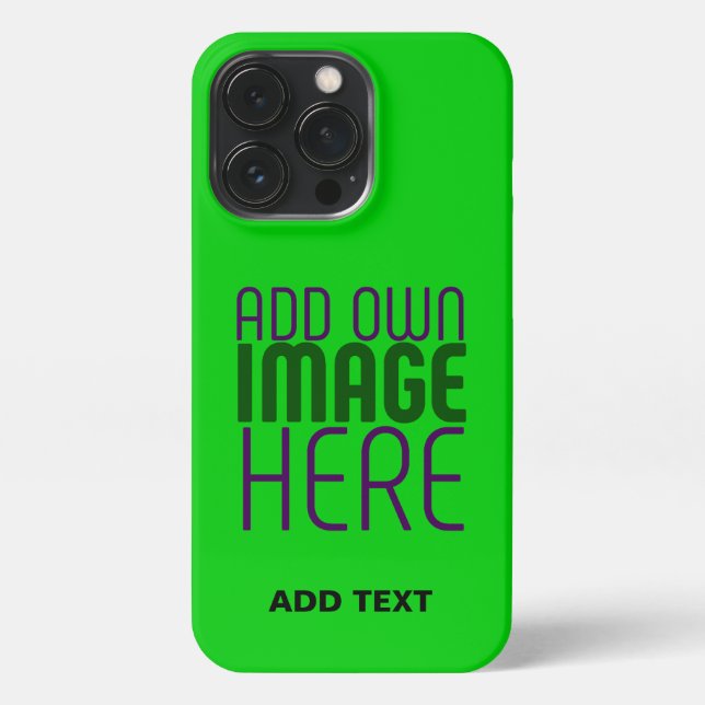 MODERN EDITABLE LIME GREEN IMAGE TEXT TEMPLATE iPhone HÜLLE (Rückseite)