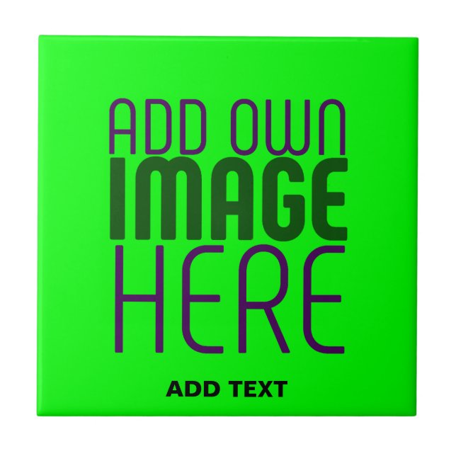  MODERN EDITABLE NEON GREEN IMAGE TEXT TEMPLATE FLIESE (Vorderseite)