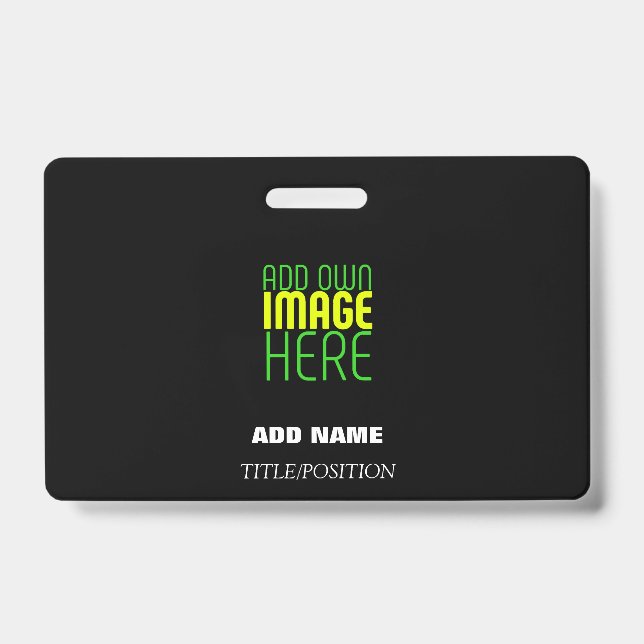 MODERN EDITABLE SIMPLE BLACK IMAGE TEXT TEMPLATE AUSWEIS (Vorderseite)
