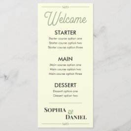 Modern Editable Wedding Menu Menükarte