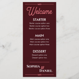 Modern Editable Wedding Menu Menükarte