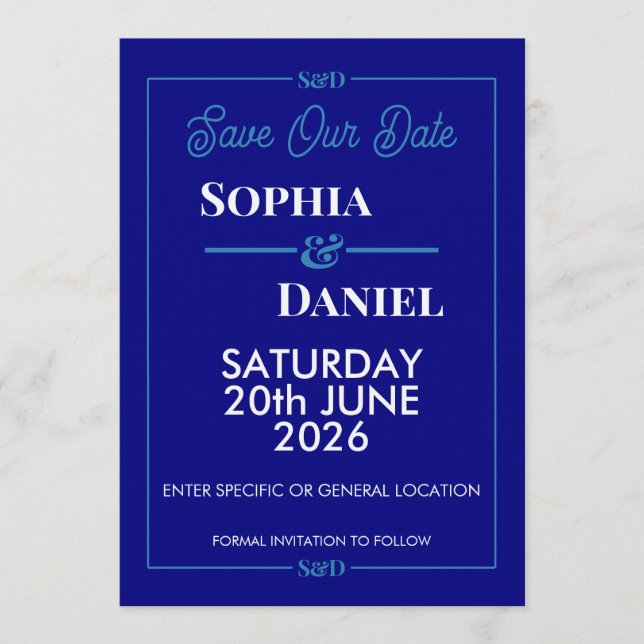 Modern Editable Wedding Save The Date Card Einladung (Vorderseite)