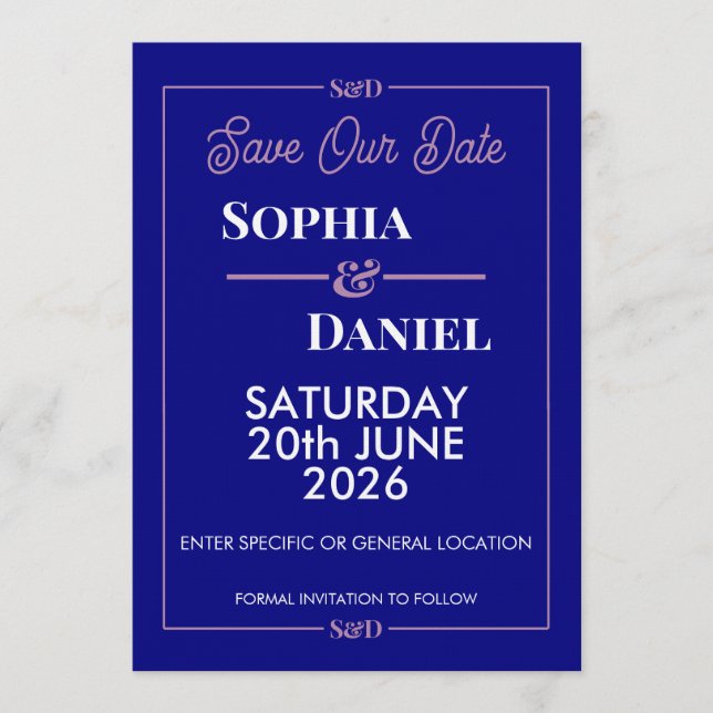 Modern Editable Wedding Save The Date Card Einladung (Vorderseite)