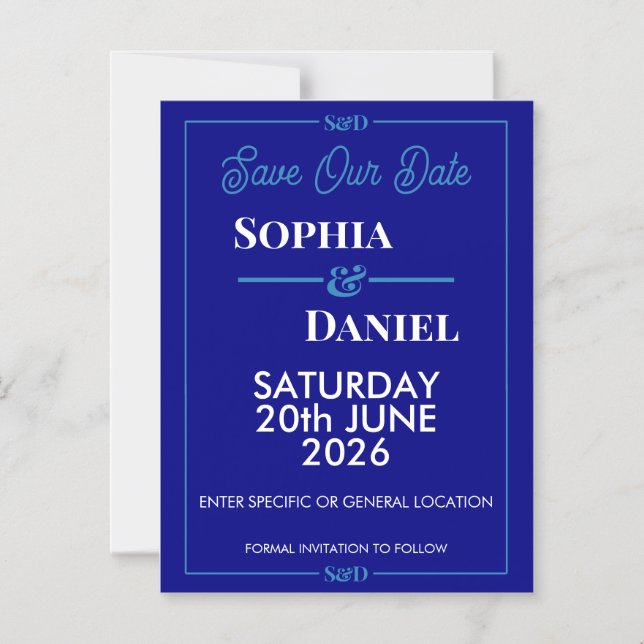 Modern Editable Wedding Save The Date Card Magneteinladung (Vorderseite)