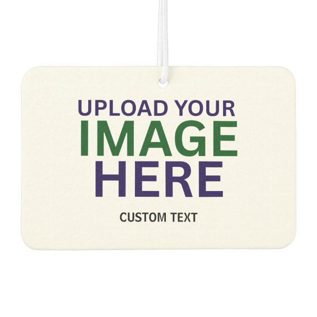 Modern Editable White Minimal Text Design Template Autolufterfrischer (Vorderseite)