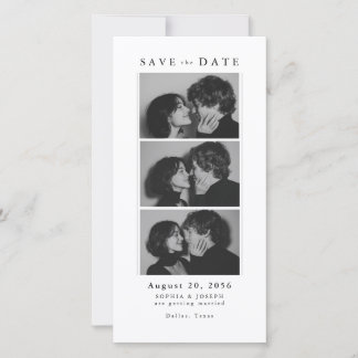 Modern Editorial Photo Strip Classic Serif Wedding Save The Date