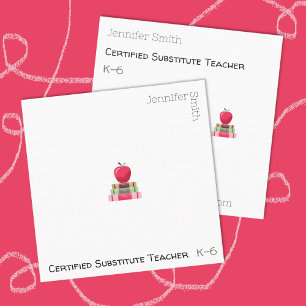 Modern Educational White Square Business Cards Quadratische Visitenkarte