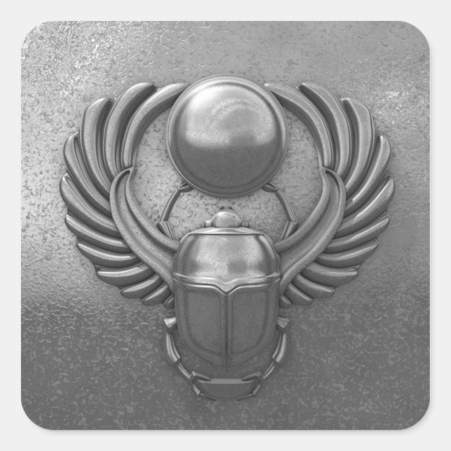 Modern Egyptian Scarab Quadratischer Aufkleber (Vorderseite)