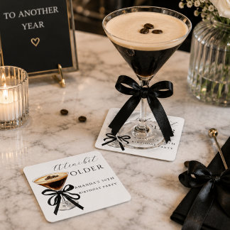Modern ein bisschen älter Espresso Martini Geburts Rechteckiger Pappuntersetzer