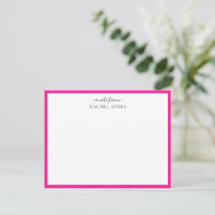 Modern ein Hinweis aus der Hot Pink Note Card Mitteilungskarte