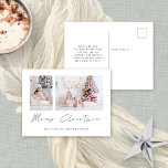 Modern Einfach 2 Fotos Frohe Weihnachten<br><div class="desc">Modern Einfache 2 Fotos Frohe Weihnachten. Frohe Weihnachten ist in einem stilvollen Set-Skript.</div>