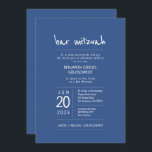 Modern   einfach Bar Mitzvah Einladung<br><div class="desc">Besteht aus spielerischer Schrift- und San-Serif-Typografie; Alles vor einem Hintergrund mit blauem Hintergrund. Dieses wurde von Select Party Supplies entworfen,  exklusiv für Zazzle. Abrufbar unter: http://www.zazzle.com/selectpartysupplies</div>
