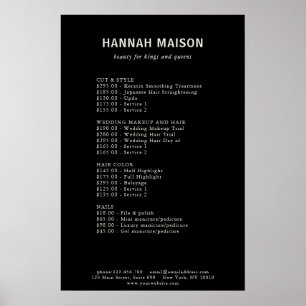 Modern, einfach, Beruflich, Salon, Preisliste Poster