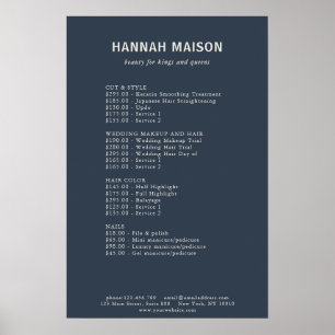 Modern, einfach, Beruflich, Salon, Preisliste Poster