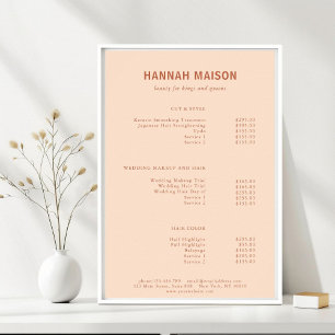 Modern, einfach, Beruflich, Salon, Preisliste Poster