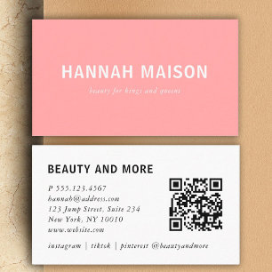 Modern, einfach, beruflich, Salon, rosa, Visitenkarte