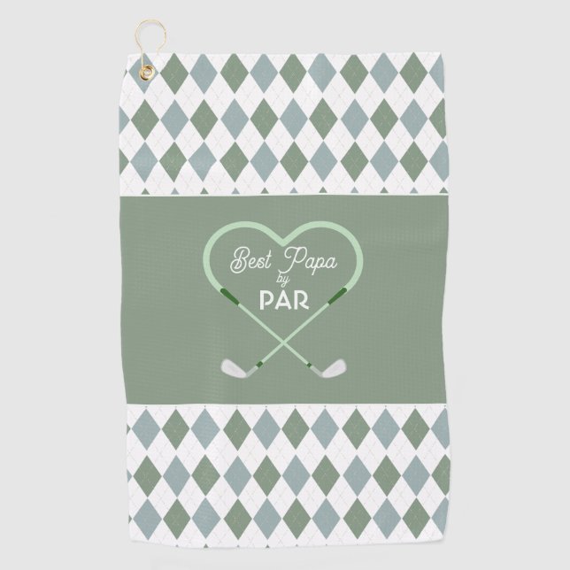 Modern Einfach Bester Papa von Par Men Golfhandtuch (Vorderseite)