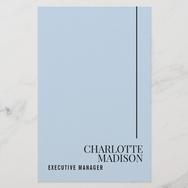 Modern Einfach Hellblau Schlicht Minimalistisch Ei Briefpapier (Vorderseite)