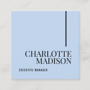 Modern Einfach Hellblau Schlicht Minimalistisch Zw Quadratische Visitenkarte