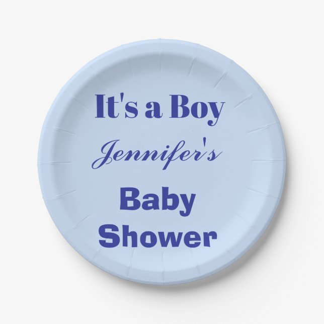 Modern einfach ist es eine Baby Gender Reveal Baby Pappteller (Vorderseite)